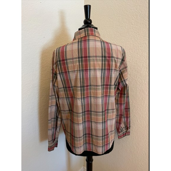 Southern Lady Button Up Long Sleeve Plaid Shirt - Sz M - Picture 2 of 7